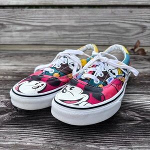 Vans womens disney mickey and friends lace up sneakers red 6.5